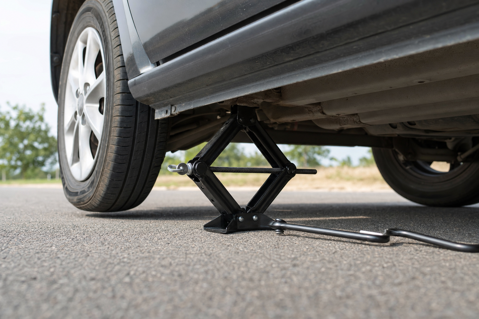 Step 4: Position jack and raise car