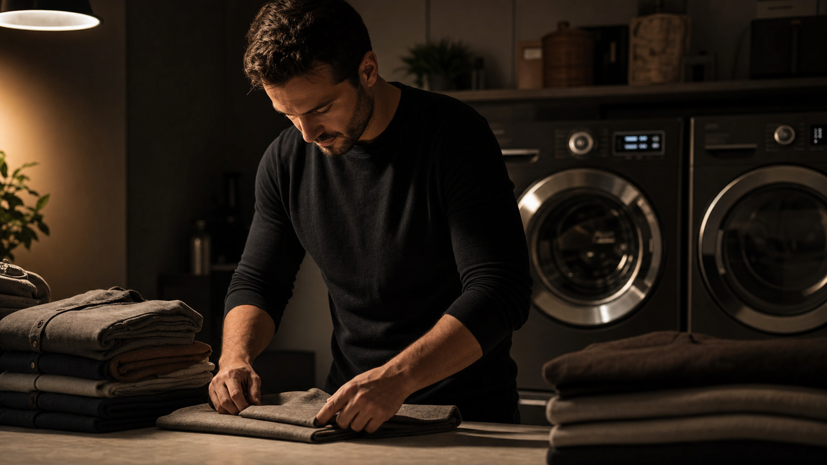 Step 6: Folding clothes immediately while warm
